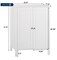 Free Standing White Wooden 2 Door Bathroom Cabinet Storage with 3 Shelves
